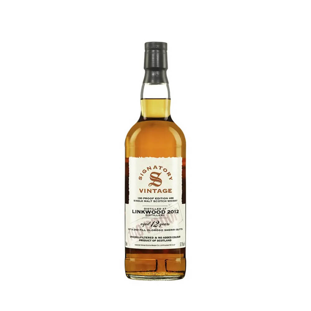 LINKWOOD 12 YEAR 2012 100 PROOF #68 SIGNATORY VINTAGE, 57.1%